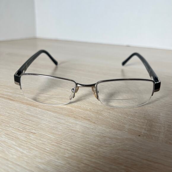 Prada VPR60H 7BN-1O1 Eyeglasses Black Frames Half Rim Flex Hinge 49-18-135 - Picture 2 of 8